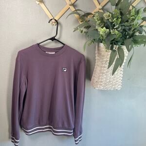 Vintage 1990s Fila Womens Small Purple Long Sleeves Pullover Sweatshirt Crewneck